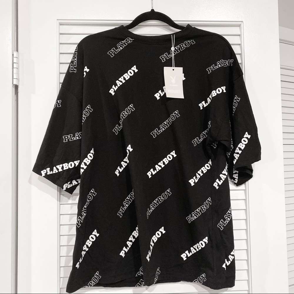 Playboy x Missguided Black & White T Shirt NWT
